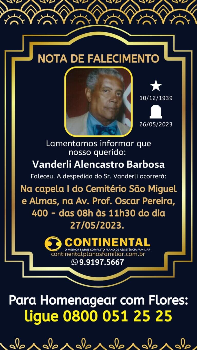 Leia mais sobre o artigo Vanderli Alencastro Barbosa