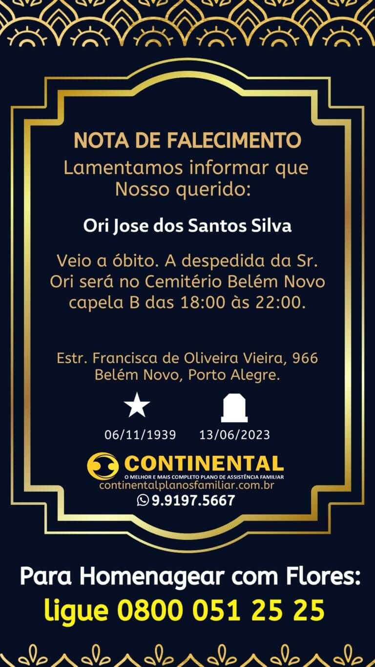 Leia mais sobre o artigo Ori Jose dos Santos Silva