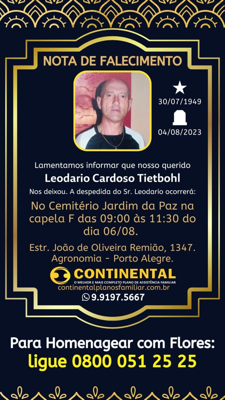 Leia mais sobre o artigo Leodario Cardoso Tietbohl